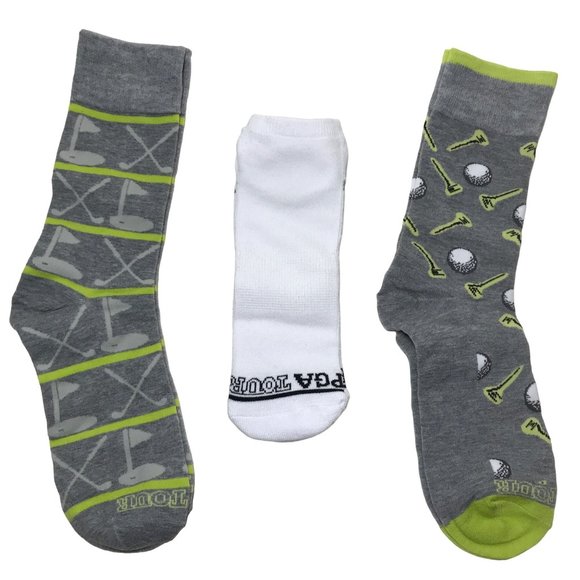 PGA TOUR Clubhouse Crew Athletic Low Rider 3 Pack Men's Golf Socks Gift Set - Picture 1 of 7
